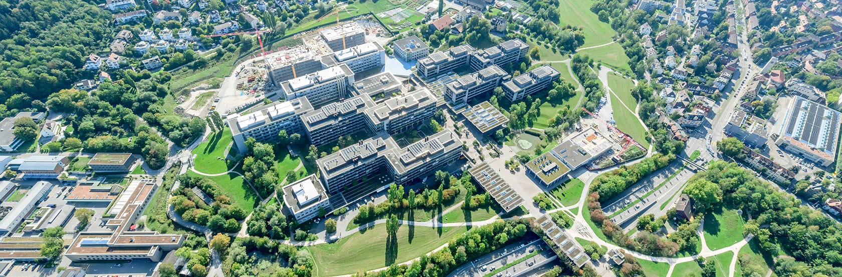bird eye view of the Irchel Campus of the university of zurich