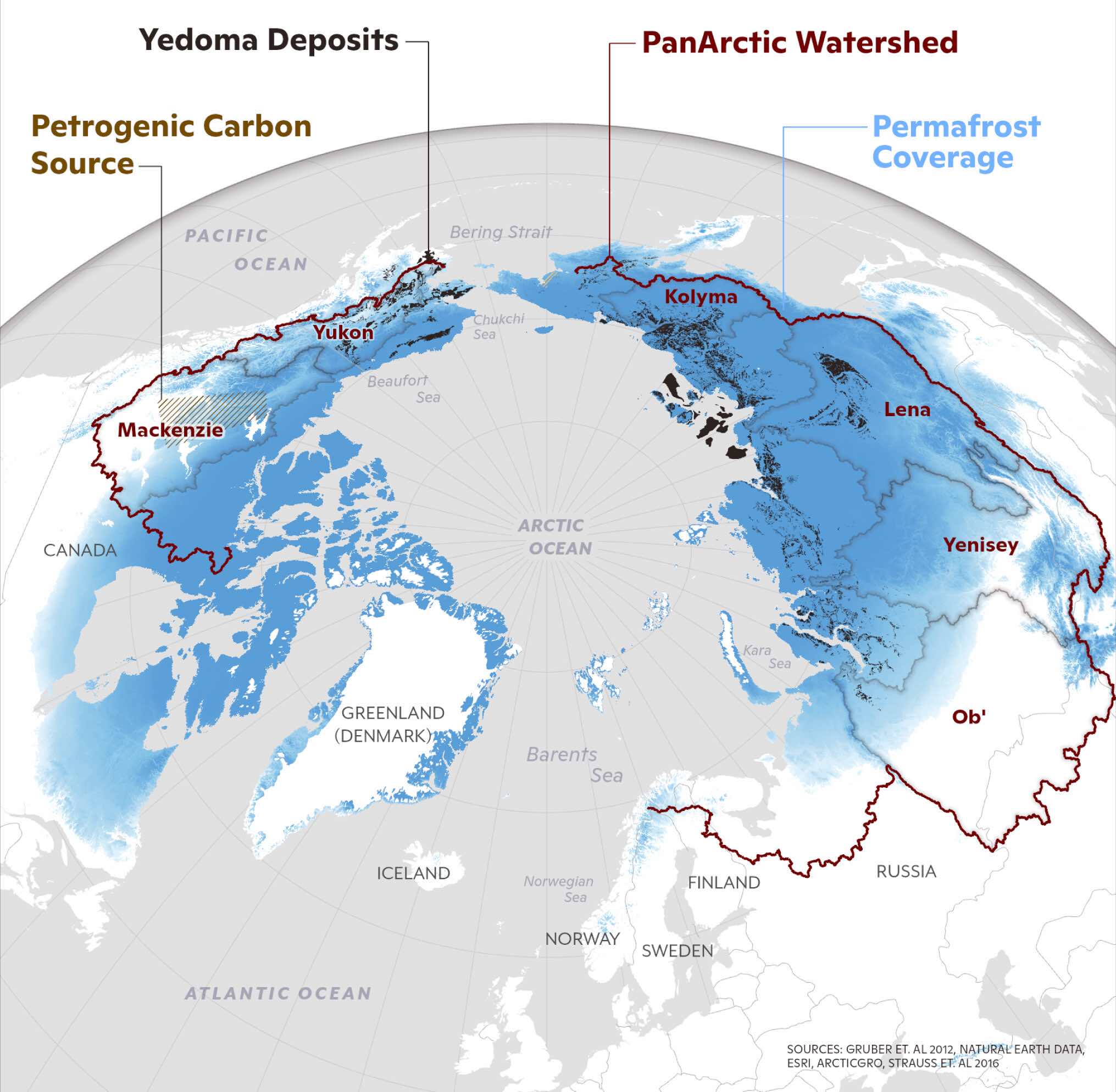 Karte der arktischen Region
